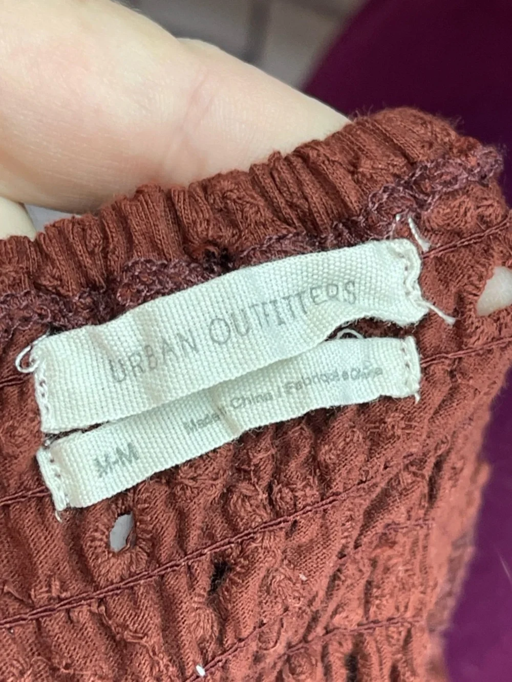 Urban outfitters size medium brown eyelet lace  crop top - Picture 4 of 6